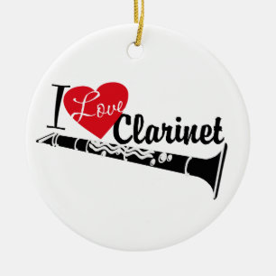 I Liebe Klarinette Marching Band Foto Keramikornament