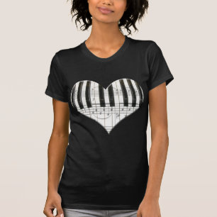 I Liebe-Klavier oder Organ-Musik-Herz-Tastatur T-Shirt
