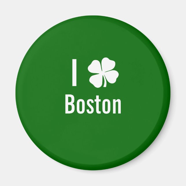 I Liebe (Kleeblatt) Boston St Patricks Day Magnet (Vorne)