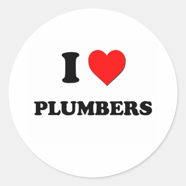 I Liebe Klempner Runder Aufkleber (Vorderseite)