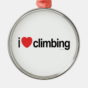 I Liebe Klettern Silbernes Ornament