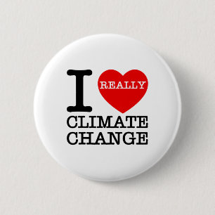 I Liebe Klimawandel Herz Glol Erwärmung Sonnensche Button
