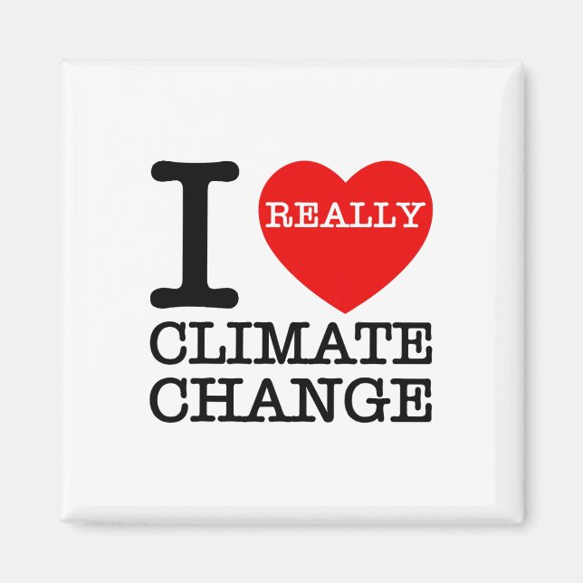 I Liebe Klimawandel Herz Glol Erwärmung Sonnensche Magnet (Vorne)