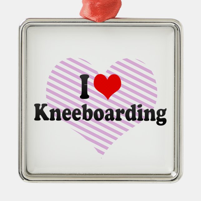 I Liebe Kneeboarding Ornament Aus Metall (Vorne)
