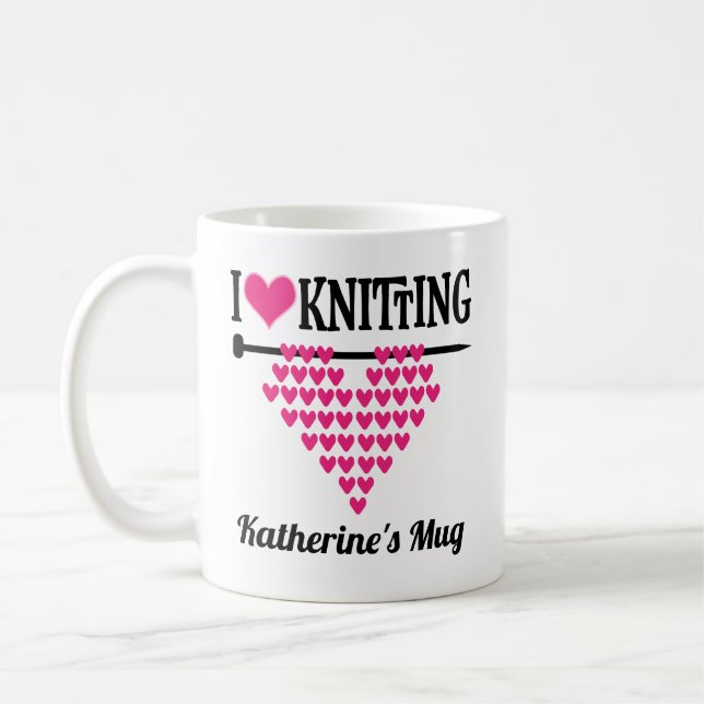 I Liebe Knittern Garngeschenk Kaffeetasse (Links)