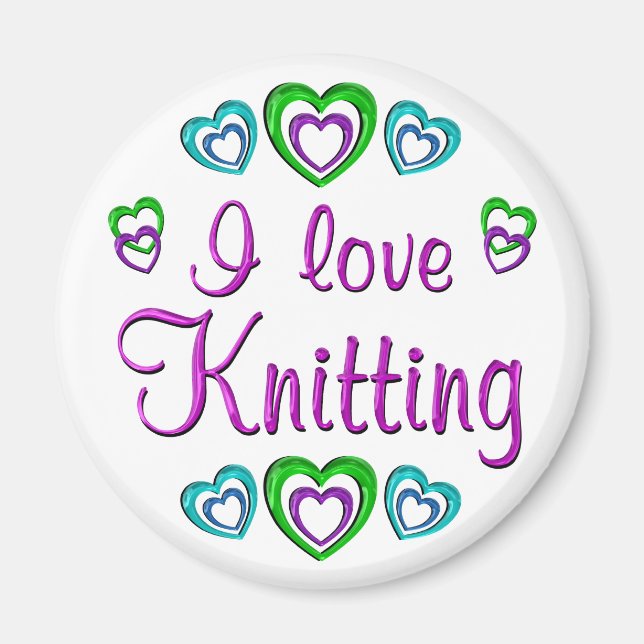 I Liebe Knittern Magnet (Vorne)