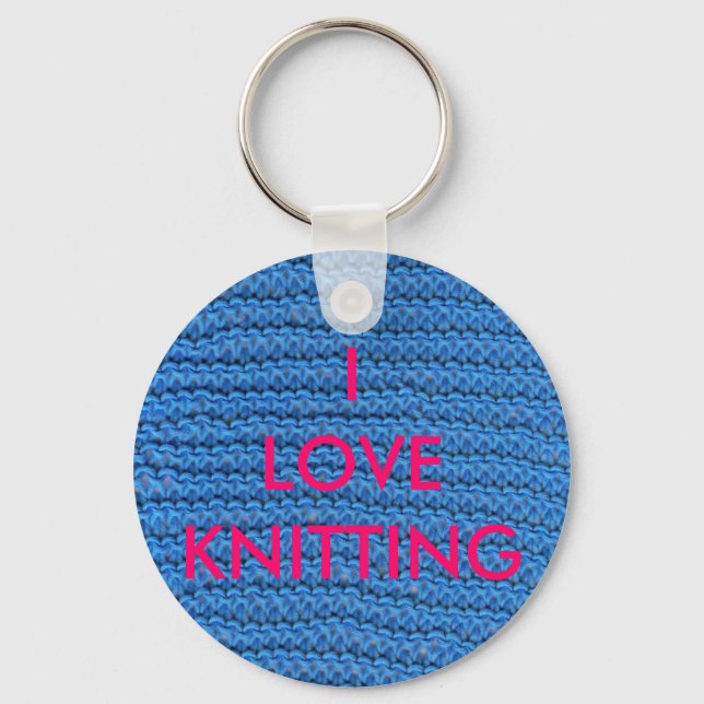 I LIEBE KNITTING SCHLÜSSELANHÄNGER (Vorderseite)