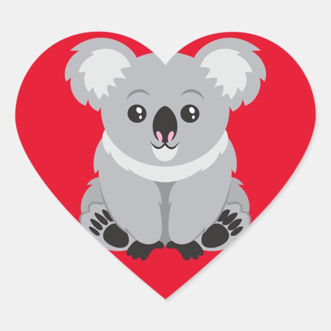I Liebe Koala Bears Herz-Aufkleber (Vorderseite)