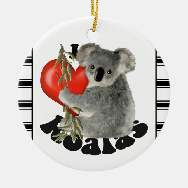 I Liebe-Koala Keramik Ornament (Vorne)