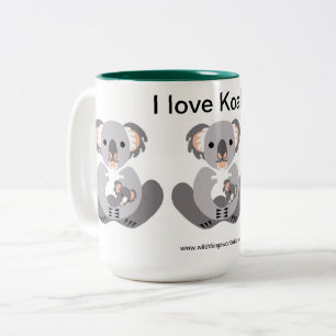 I Liebe KOALAS - Australien - Marsupal - Zweifarbige Tasse