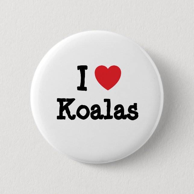 I Liebe Koalas Herzbrauch personalisiert Button (Vorderseite)