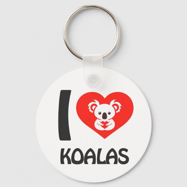 I Liebe Koalas Schlüsselanhänger (Vorderseite)