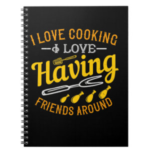 I Liebe Kochen I Liebe Freunde rund Notizblock