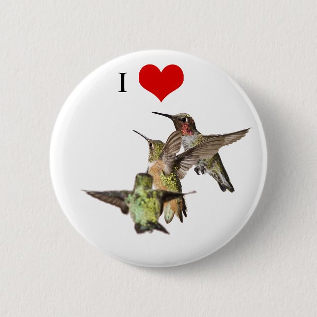 I Liebe-Kolibriknopf Button (Vorderseite)