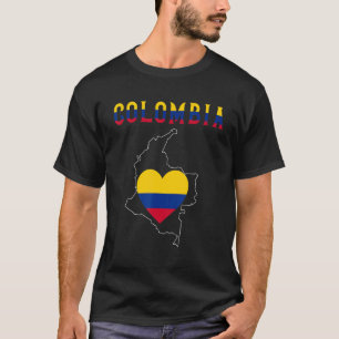 I Liebe Kolumbien Flag Karte Kolumbianischen Pride T-Shirt