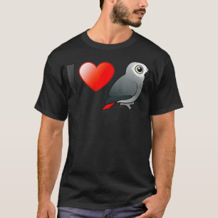 I Liebe Kongo African Gray Parrots Bird Lover Pet T-Shirt