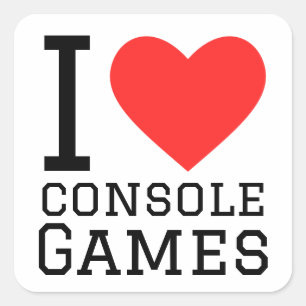 I Liebe Konsolenspiele Quadratischer Aufkleber
