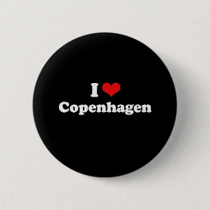 I Liebe-Kopenhagen-T-Shirt Weiß-T-Shirt Button