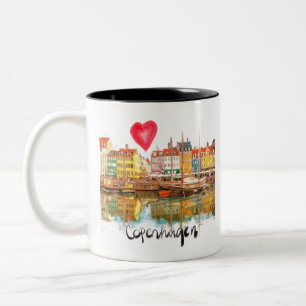 I Liebe Kopenhagen Zweifarbige Tasse