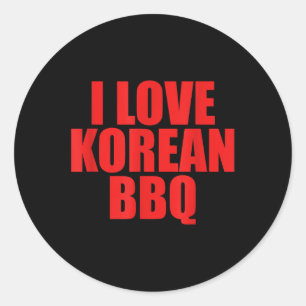 I Liebe Koreanische Grillen Asiatische traditionel Runder Aufkleber