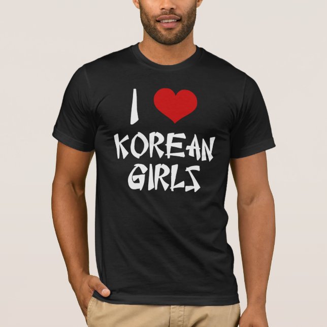 I Liebe Koreanisches Girls-Shirt T-Shirt (Vorderseite)