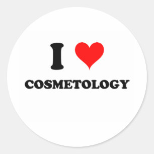 I Liebe Kosmetologie Runder Aufkleber