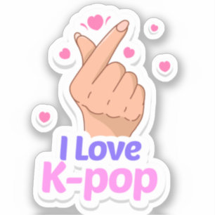 I Liebe Kpop Finger heart Aufkleber