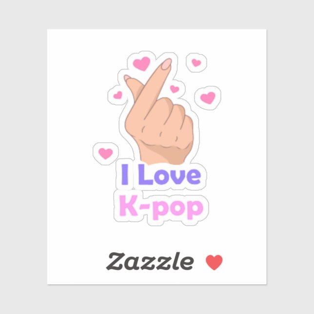 I Liebe Kpop Vinyl Sticker (Blatt)