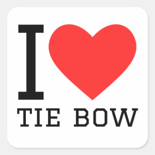 I LIEBE KRAWATTE QUADRATISCHER AUFKLEBER