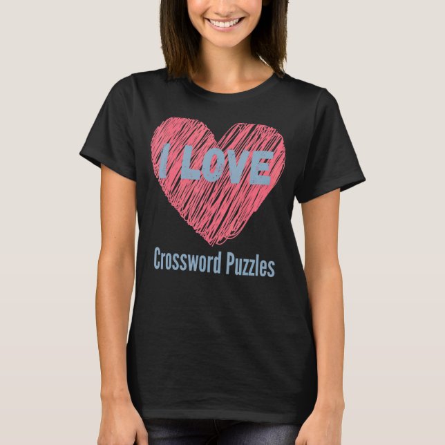 I Liebe Kreuzworträtsel Herz Image Hobby oder Hobb T-Shirt (Vorderseite)