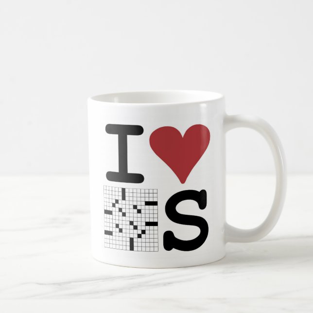 I Liebe-Kreuzworträtsel-Tasse Kaffeetasse (Rechts)