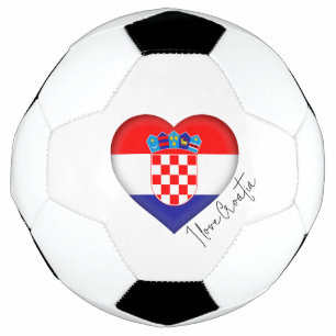 I Liebe Kroatien Flaggenfarben Herzsoccer Ball