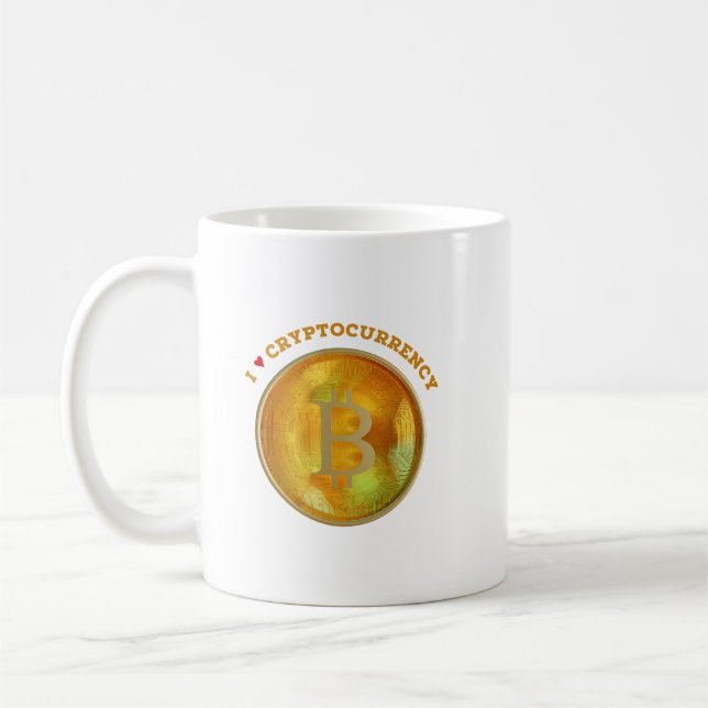 I Liebe Kryptowährung Kaffeetasse (Links)