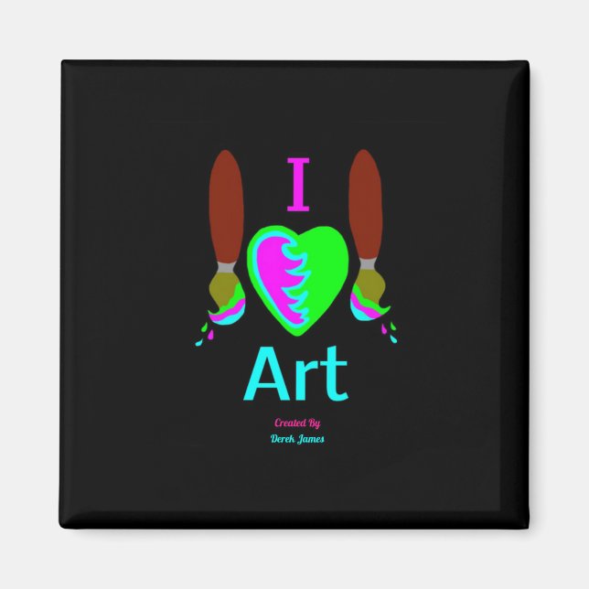 I Liebe-Kunst 2 Zoll-Quadrat-Magnet Magnet (Vorne)