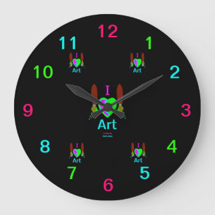 I Liebe-Kunst-Acrylwand-Uhr Große Wanduhr
