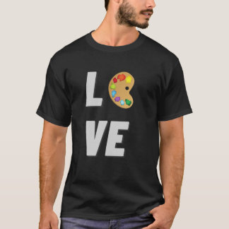 I LIEBE Kunst Pinsel Funny Funny Painter Lover Ges T-Shirt