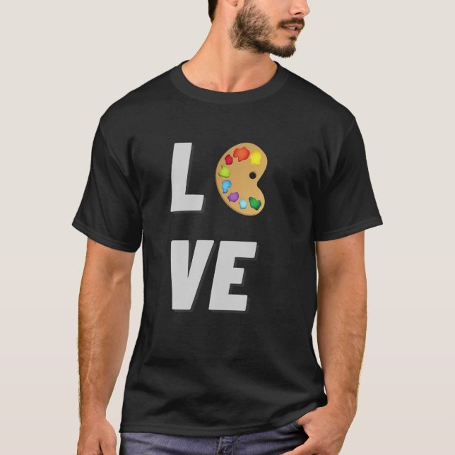 I LIEBE Kunst Pinsel Funny Funny Painter Lover Ges T-Shirt (Vorderseite)