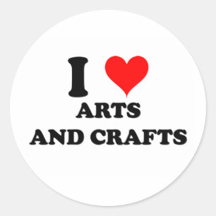 I Liebe Kunst und Handwerk Runder Aufkleber
