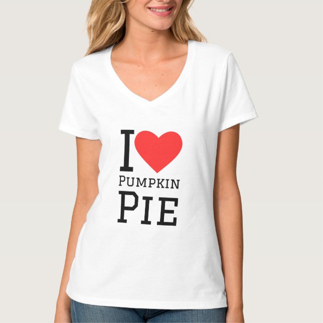 I Liebe Kürbiskuchen T-Shirt (Vorderseite)