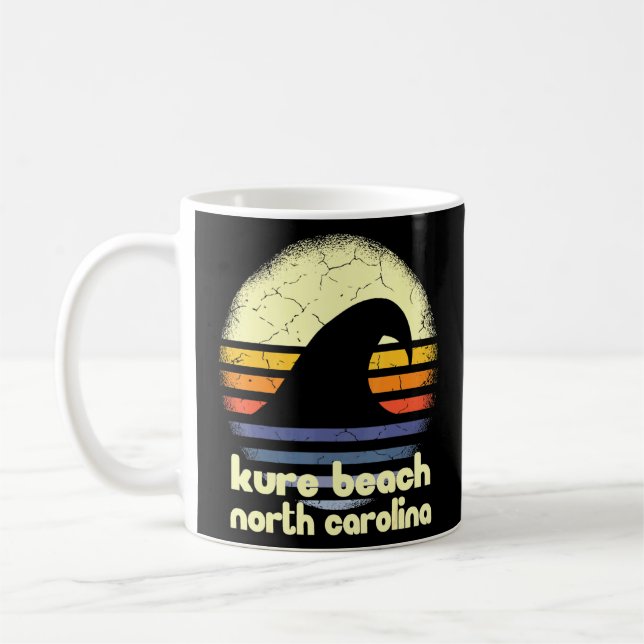 I Liebe Kure Beach North Carolina Ocean Wave Nc Kaffeetasse (Links)