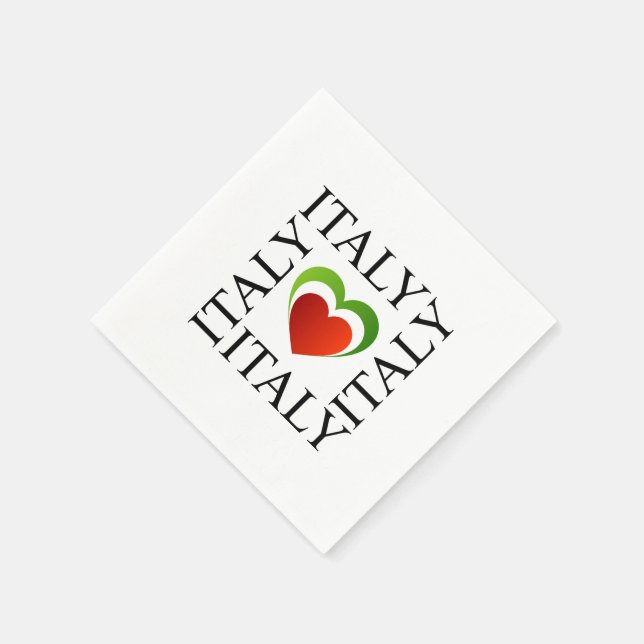 I Liebe kursiv mit italienischer Fahne Serviette (Ecke)