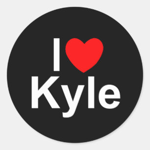 I Liebe Kyle Runder Aufkleber