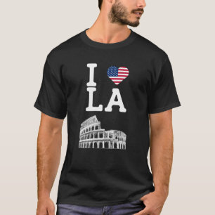 I Liebe LA American Flag Lover Los Angeles Cool T-Shirt