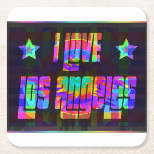 I LIEBE LA Beautiful Neon Untersetzer