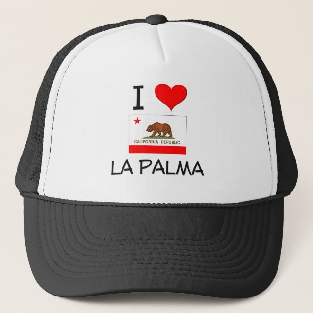I Liebe LA PALMA Kalifornien Truckerkappe (Vorderseite)