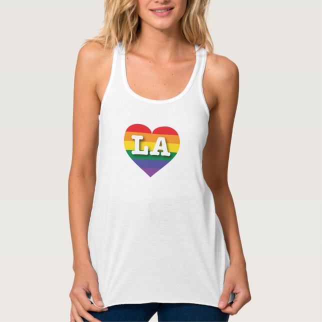 I Liebe LA Rainbow Heart Tank Top (Vorderseite)
