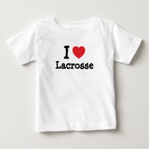 I Liebe Lacrosse Herz Brauch personalisiert Baby T-shirt