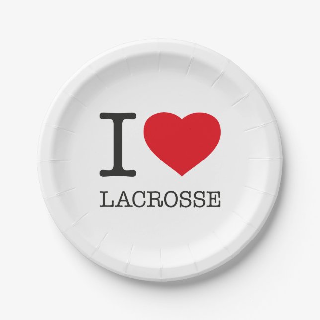 I LIEBE LACROSSE PAPPTELLER (Vorderseite)