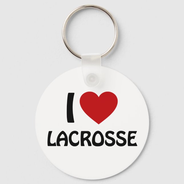 I Liebe Lacrosse Schlüsselanhänger (Vorderseite)