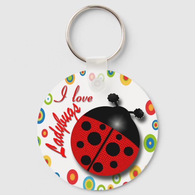 I Liebe Ladybugs Schlüsselanhänger (Vorderseite)